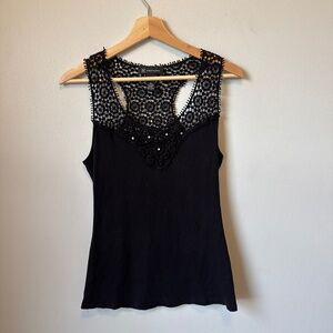 INC international concepts racer back crochet top tank top